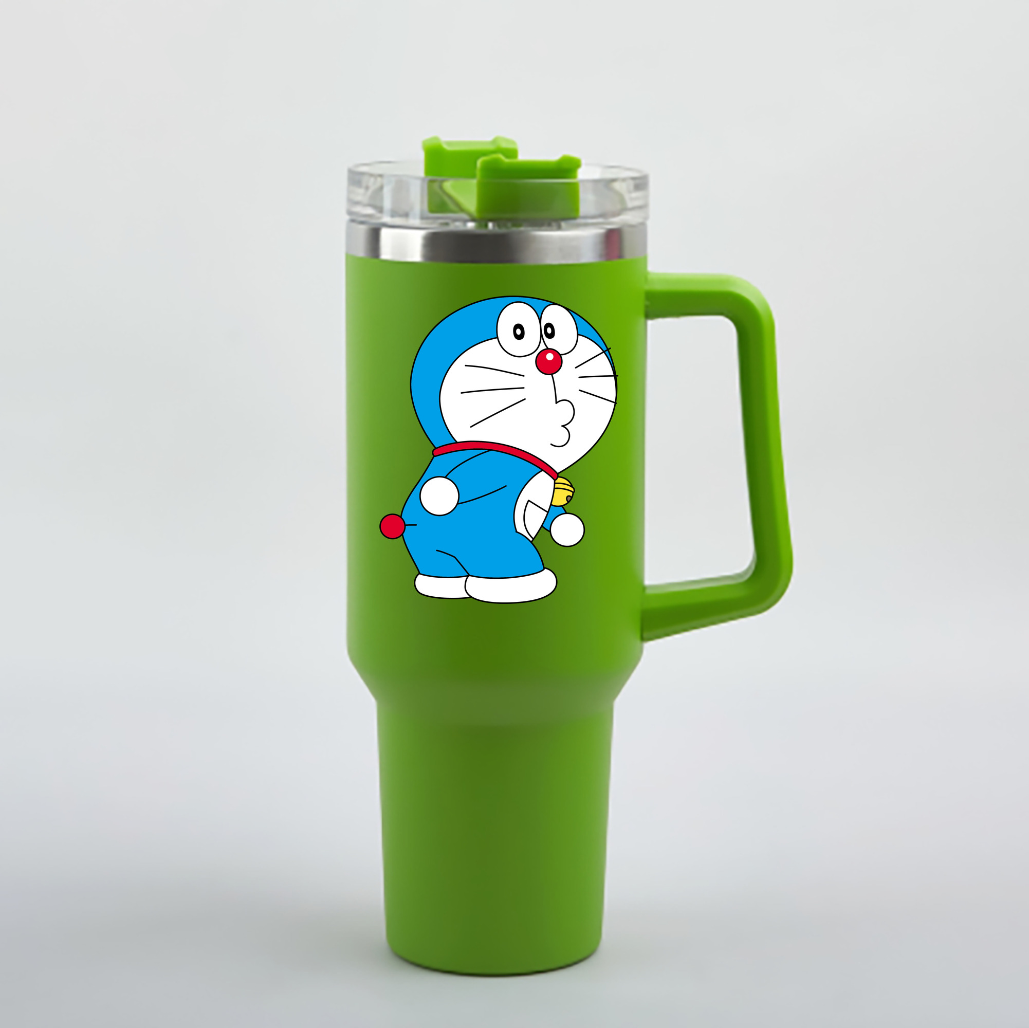 （画像用） ドラえもん Doraemon 1200mL車用タンブラー - クリスタルステッカー（プラスチックストロー付き）